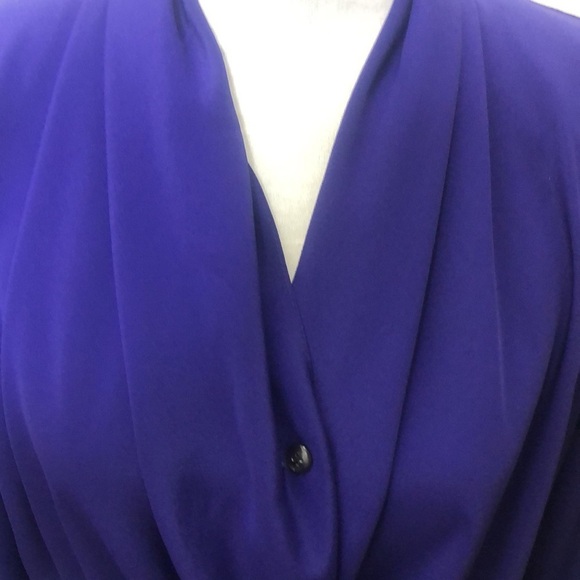 Chaus petites size 8 blue button paced should blouse - Picture 4 of 13